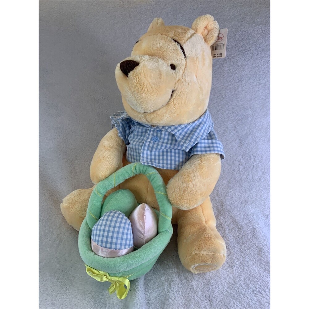 Easter Winnie The‎ Pooh With Green Basket And Eggs Disney Store Exclusive￼ 18’
